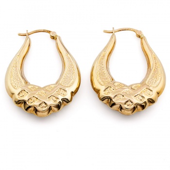 9ct gold (Hollow) 3.7g Hoop Ear-rings
